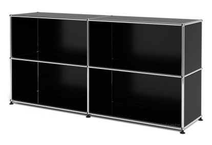 Meuble mixte Sideboard L USM Haller  ouvert, Noir graphite RAL 9011