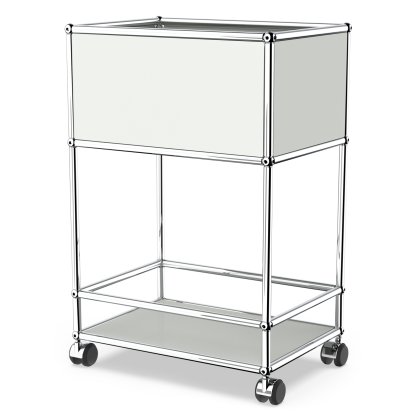 USM Haller meuble de bar type 2, Gris clair RAL 7035, Roulettes souples pour sols durs