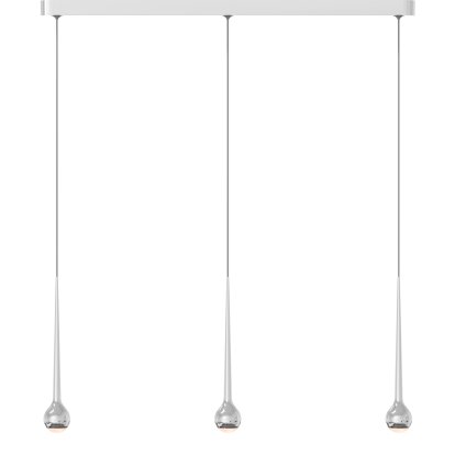 Suspension Falling Sun, Aluminium poli, 3 abat-jours