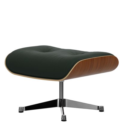 Eames Lounge Chair Ottoman, Noyer naturel, Cuir Premium F jade, Aluminium poli