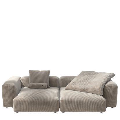 Vetsak Sofa Set 2, XL, Cord velours - Platinum, Avec coussin