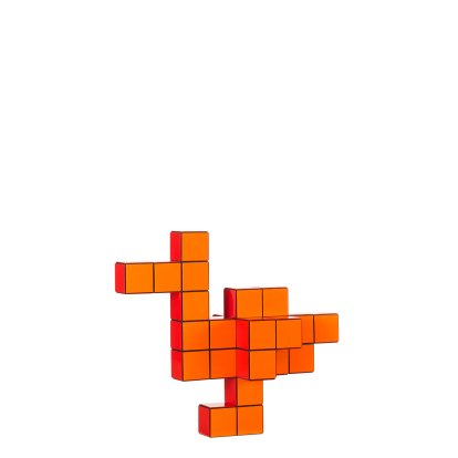 Figurine à emboîter Panton Cubes, Canard, Orange