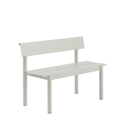 Banc Linear Steel avec dossier, L 110 x L 50,9 cm, Gris