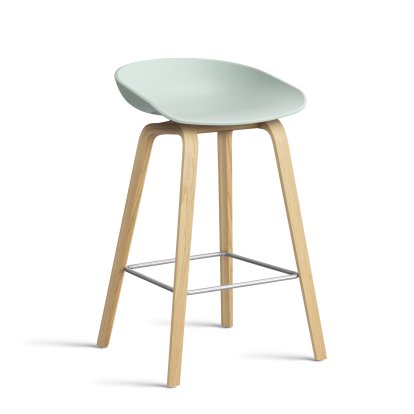 About A Stool AAS 32, Version cuisine: hauteur de l'assise 64 cm, Chêne laqué, Dusty mint 2.0