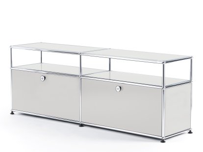 Meuble TV USM Haller avec réhausse, Gris clair RAL 7035