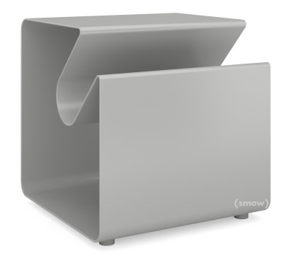 Table d'appoint V44, Blanc aluminium (RAL 9006), Patins