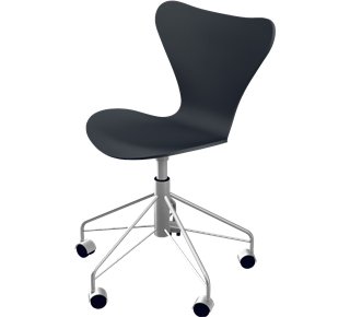Série 7 chaise de bureau pivotante 3117, Laqué, Noir