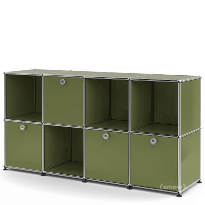 Meuble mixte Sideboard XL pour enfants USM Haller, Vert olive RAL 6003
