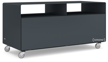 Meuble TV R 108, Gris anthracite (RAL 7016), Roulettes industrielles