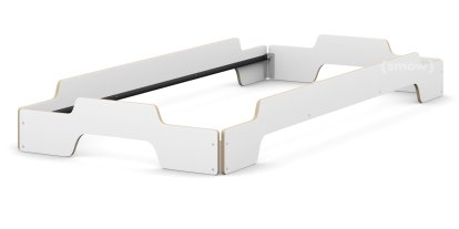 Lit empilable Rolf Heide, 90 x 200, CPL blanc, bords huilés et cirés, Sans sommier