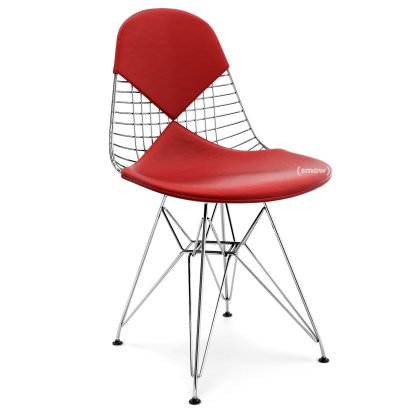 Coussin pour Wire Chair (DKR/DKX/DKW/DKL/LKR), Coussin pour assise et dossier (Bikini), Cuir (Standard), Rouge