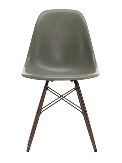 Eames Fiberglass Chair DSW, Eames raw umber, Érable foncé