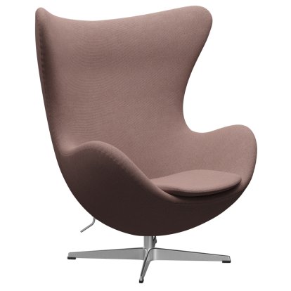 Fauteuil Egg (Oeuf), Re-wool, 648 - Rose pâle/naturel, Aluminium satiné et poli, Sans repose-pied