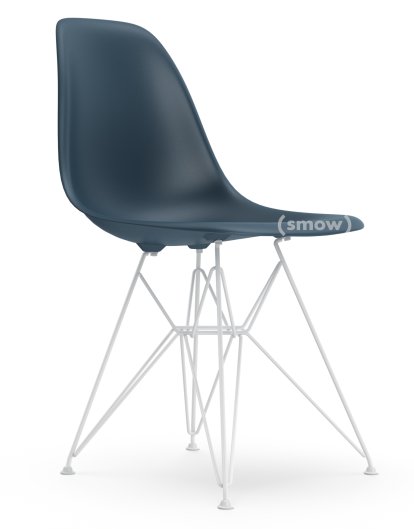 Eames Plastic Side Chair RE DSR, Bleu océan, Sans rembourrage, Sans rembourrage, Version standard - 43 cm, Revêtement blanc