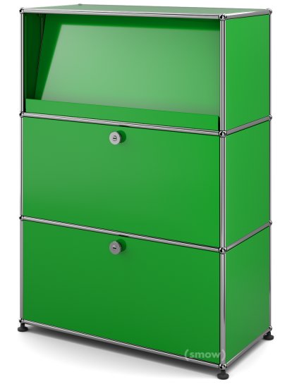 Meuble haut Highboard M USM Haller avec présentoir incliné, Vert USM