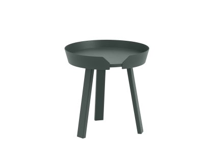 Table basse Around, Petit (H 46 x Ø 45 cm), Frêne vert foncé