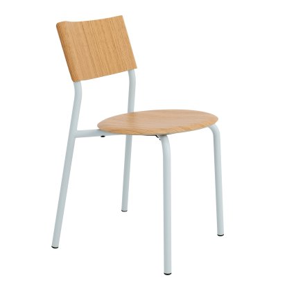Chaise SSD, métal/bois, Chêne, Bleu pâle