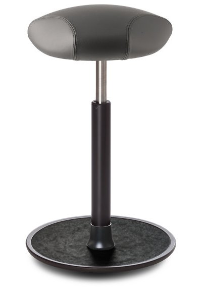 Tabouret Ongo Free triangle, Grand, Cuir gris
