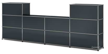 Comptoir d’accueil USM Haller version 3, Anthracite RAL 7016, 35 cm