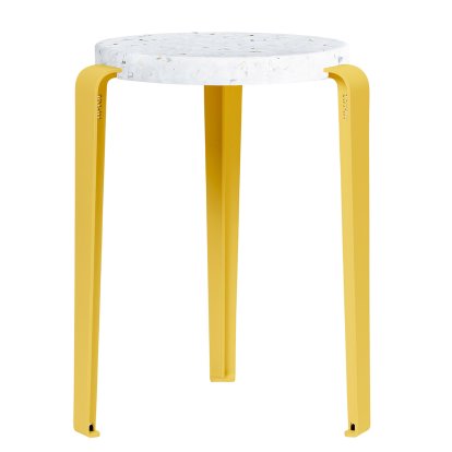Tabouret Lou, plastique recyclé, Venezia, Jaune brioche