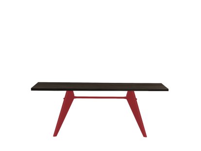 Table EM, 200 x 90 cm, Chêne foncé placage, vernis de protection, Japanese red