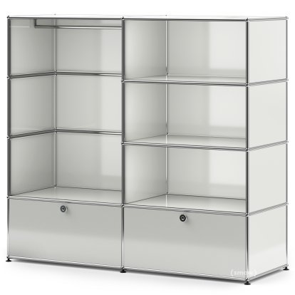 Penderie USM Haller L avec tringle, Gris clair RAL 7035