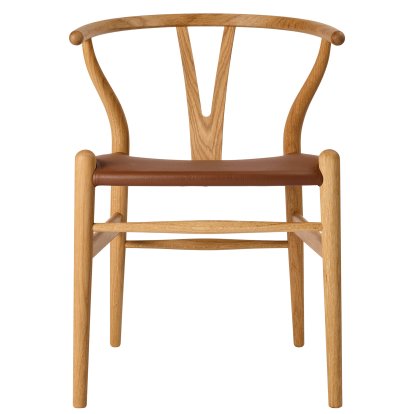 Chaise Wishbone CH24P en cuir