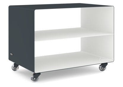 Caisson à roulettes R 103, Bicolore   , Gris anthracite (RAL 7016) - Blanc pur (RAL 9010), Roulettes transparentes