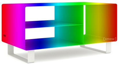 Meuble bas HI-FI R 104, Bicolore au choix (RAL Classic), Piétement luge laqué de la même couleur que l'extérieur