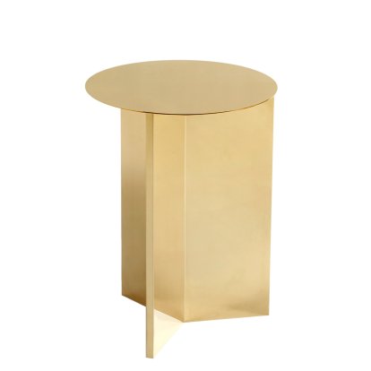 Table Slit Acier, H 47 x Ø 35 cm, Laiton poli