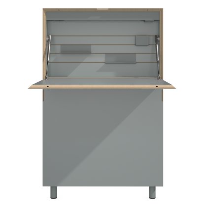 Secrétaire Flatmate LED, Revêtement en linoléum cendre