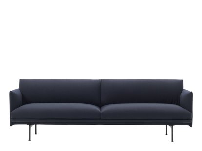 Canapé Outline , 3 places, Tissu Vidar 554 - Bleu noir, Aluminium, noir
