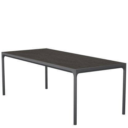 Table Four céramique, 210 x 90 cm, Gris foncé / graphite