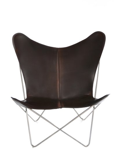 Trifolium Butterfly Chair, Moka, Acier inoxydable 