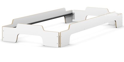 Lit empilable Confort Rolf Heide, 100 x 200, CPL blanc, Sans sommier