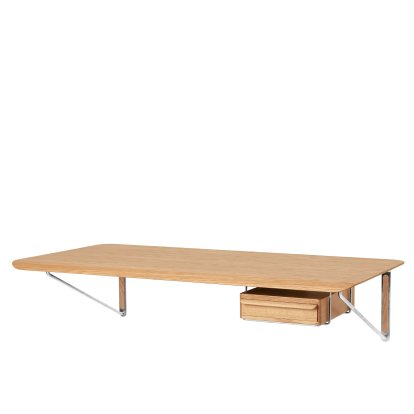 Bureau mural AB019, Chêne laqué, Avec tiroir en chêne verni, à droite