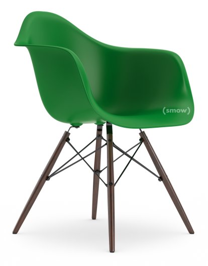 Eames Plastic Armchair RE DAW, Vert non-RE, Sans rembourrage, Sans rembourrage, Version standard - 43 cm, Érable foncé