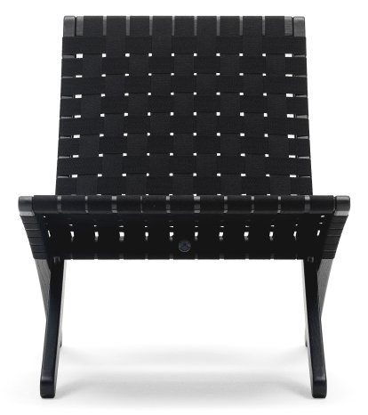 MG501 Cuba Chair, Chêne laqué noir, Sangles de l'assise noir