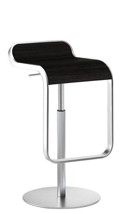 Tabouret LEM, 55-67 cm, Chêne teinté noir / chromé mat