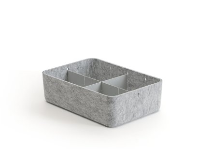 Boîte USM Inos, L 22,3 x H 9,5 cm, Gris clair, Séparation 3