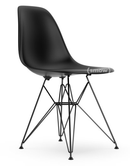 Eames Plastic Side Chair RE DSR, Noir profond  , Sans rembourrage, Sans rembourrage, Version standard - 43 cm, Revêtement basic dark