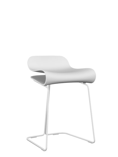 Tabouret BCN, Blanc, Acier, couleur de la coque