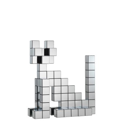 Figurine à emboîter Panton Cubes, Chat, Chrome