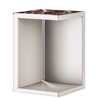 Table d'appoint Ambito, Argent, Marbre Rosso Levanto