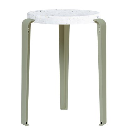 Tabouret Lou, plastique recyclé, Venezia, Gris eucalyptus