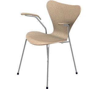 Série 7 Chaise 3207, 46 cm, Bois laqué clair, Chêne naturel 