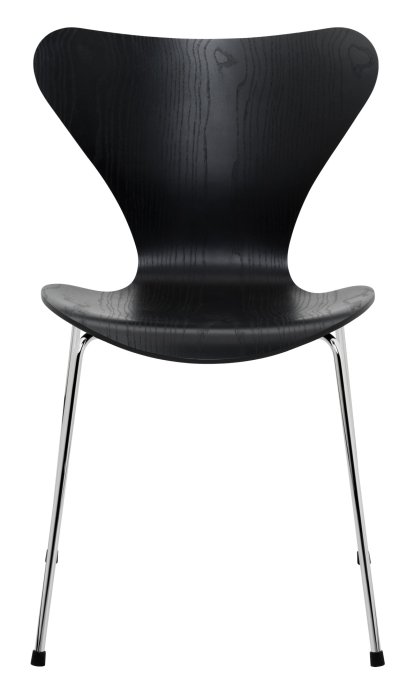 Série 7 chaise 3107, Frêne coloré, Noir, Chromé