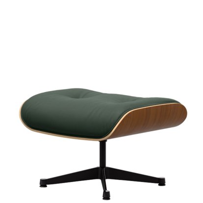 Eames Lounge Chair Ottoman, Noyer naturel, Cuir Premium F jade, Aluminium poli, côtés noirs