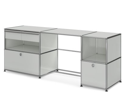 Bureau USM Haller Type 3, Gris clair RAL 7035, Patin de nivelage