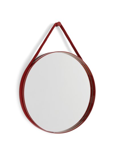 Miroir Strap No 2, ø 50 cm, Rouge